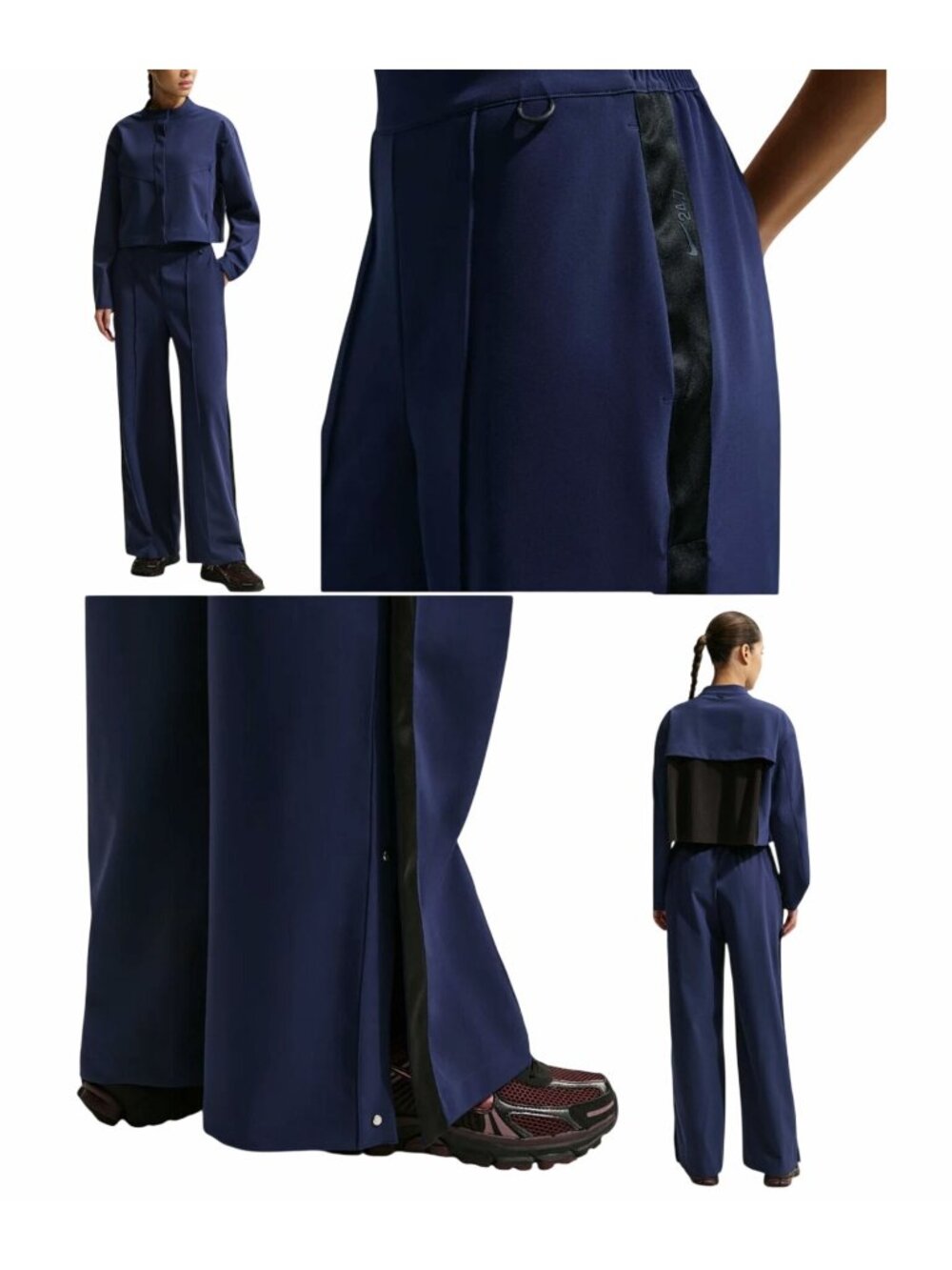 ⭐Nike Dri-FIT 24.7 PerfectStretch Pants Women XL Navy Blue Wide Leg II5323-410